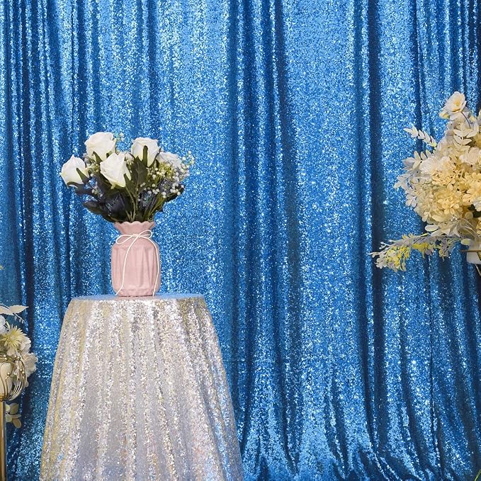 Eternal Beauty Turquoise 3mm Sequin Backdrop 4x7 Ft - Image 4