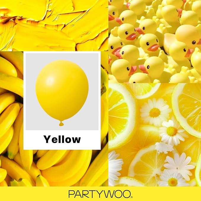 PartyWoo Yellow Balloons 85pcs Matte Yellow Color 18 12 10 5 Inch | Balloons - Image 2
