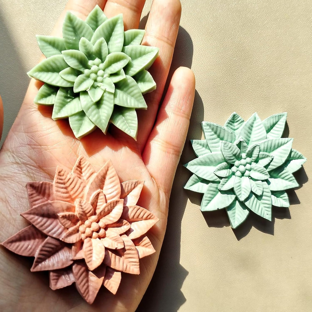 2PCS Christmas Holly Leaf Silicone Molds, Christmas Chocolate Fondant Mold for Baking, Plant Leave Resin Candle Soap Mold, Cake Decorating Dessert Mold, DIY Resin Casting Clay Craft Accessories