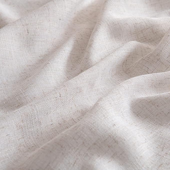 MIULEE Natural White Linen Curtains 52x96 Inch Long 2 Panels - Image 4