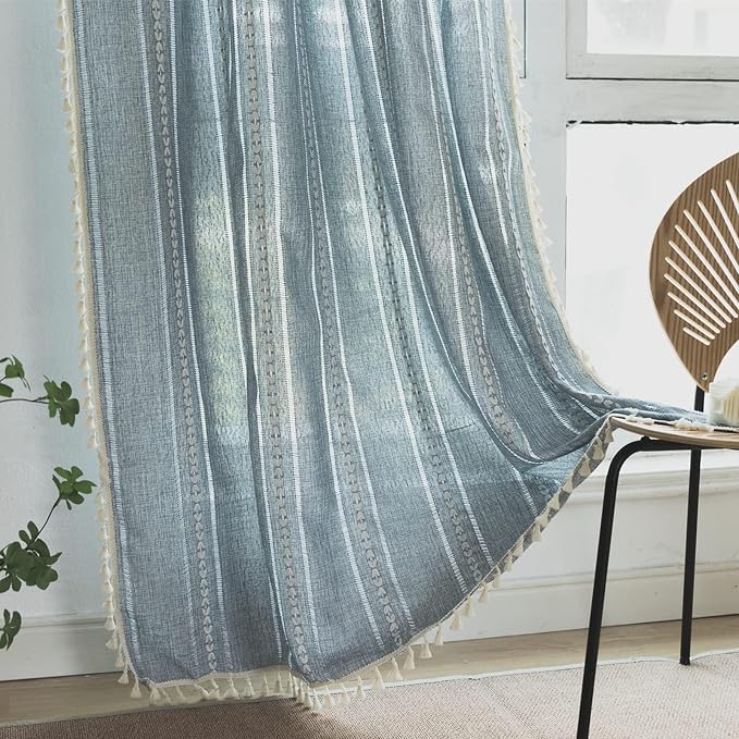 Sutuo Home Blue Boho Curtains 120 inches Long - Image 8