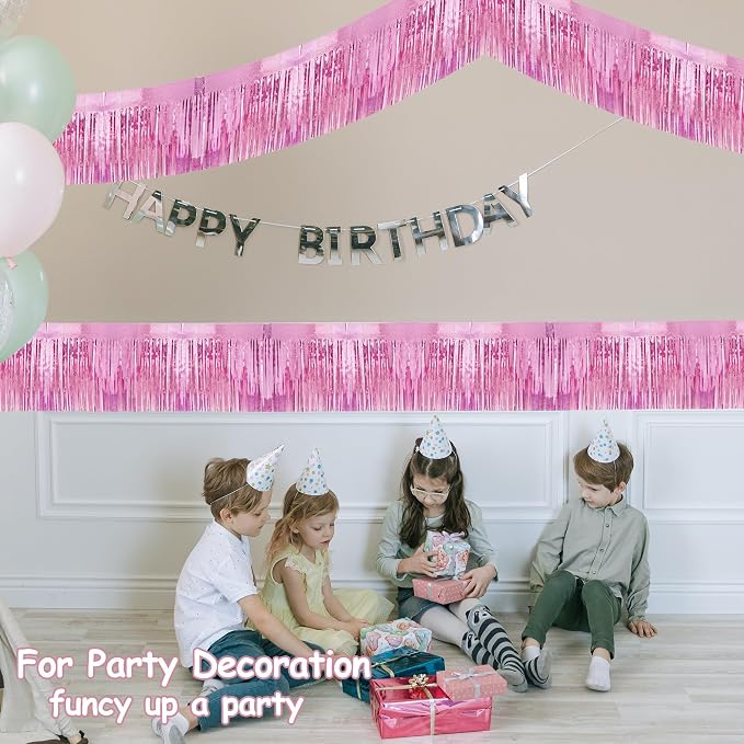 4 Pcak 39 Feet Glitter Pink Parade Float Decorations - Image 6