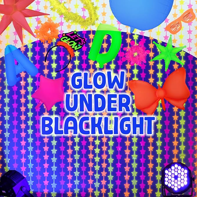 Mega-L Glow in The Dark Party Supplies, 40 Inch Orange Number 0 Balloon | Glow - Image 3