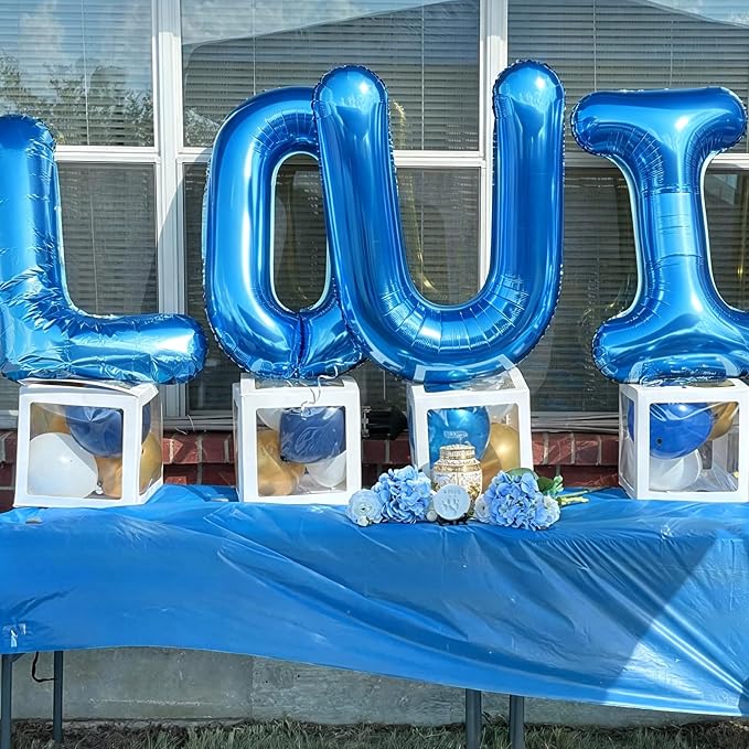 Letter G Balloon 40 Inch Blue, Giant Alphabet Foil Balloon, Big Mylar Party - Image 4