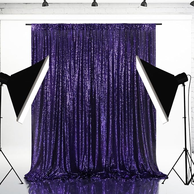 Eternal Beauty Purple 3mm Sequin Backdrop 10x10 Ft - Image 3