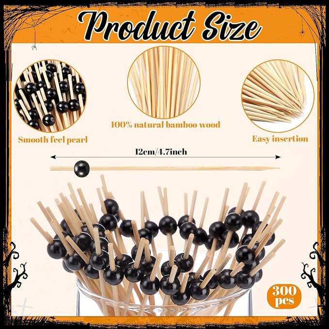 Reallnaive 300 Pcs Cocktail Pick Pearl Fancy Toothpick - Image 2