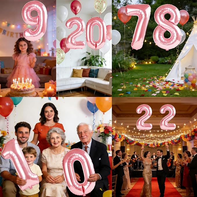 40 Inch Number 78 Balloons for 78th Birthday Party Decorations, 0-100 Jewelry - Image 7