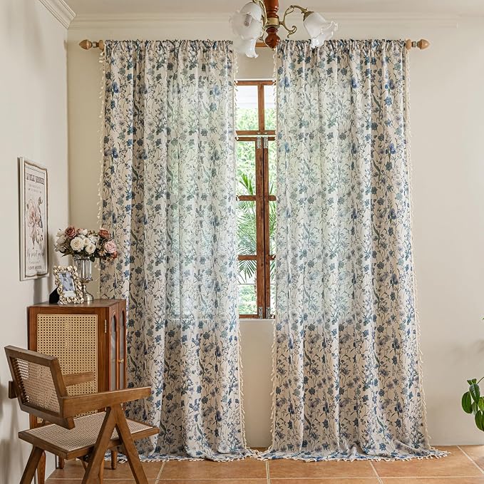 ENJOYBRIDAL Floral 96 Inch Curtains - Image 4