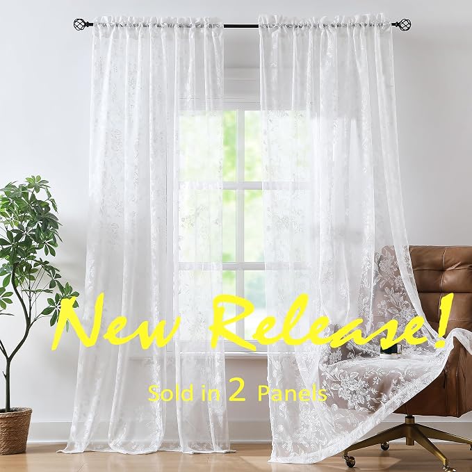 Treatmentex White Lace Curtains - Image 5