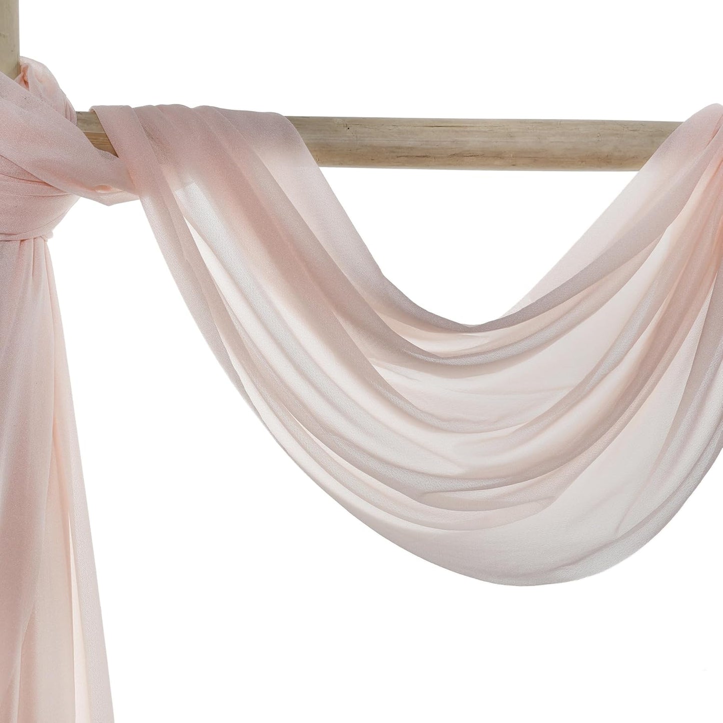 VDS Pack of 1 Panel (30 Inch X 30 Feet) Wedding Arch Draping Fabric Sheer Chiffon Fabric Drapery for Wedding Ceremony Reception Swag Backdrop Canopy Chuppah ARBO Altars Decoration (Nude)
