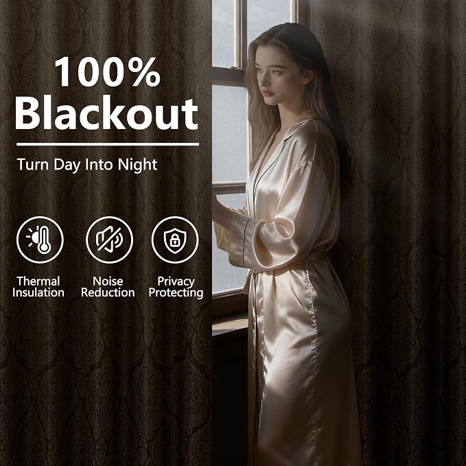 DWCN 100% Blackout Curtains for Bedroom 63 Inch Long - Image 7