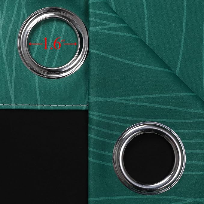 Green and Greyish White Gradient Blackout Curtains 102 Inches Long - Image 7