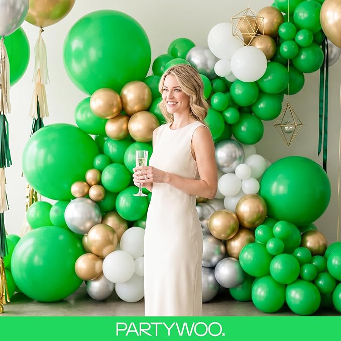PartyWoo Green Balloons 140pcs Different Sizes of 18 12 10 5 Inch | Balloons - Image 9