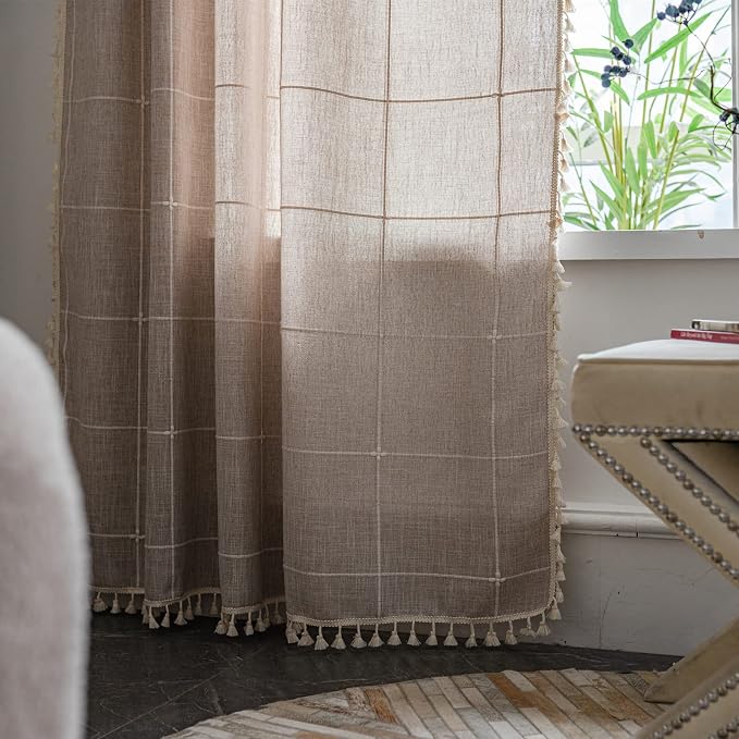 Sutuo Home Boho Curtain for Bedroom 84 Inch Length, Light Filtering Country - Image 3