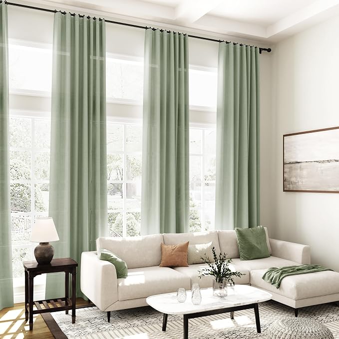 Desert Sage Linen Curtains 108 Inches Long - Image 7