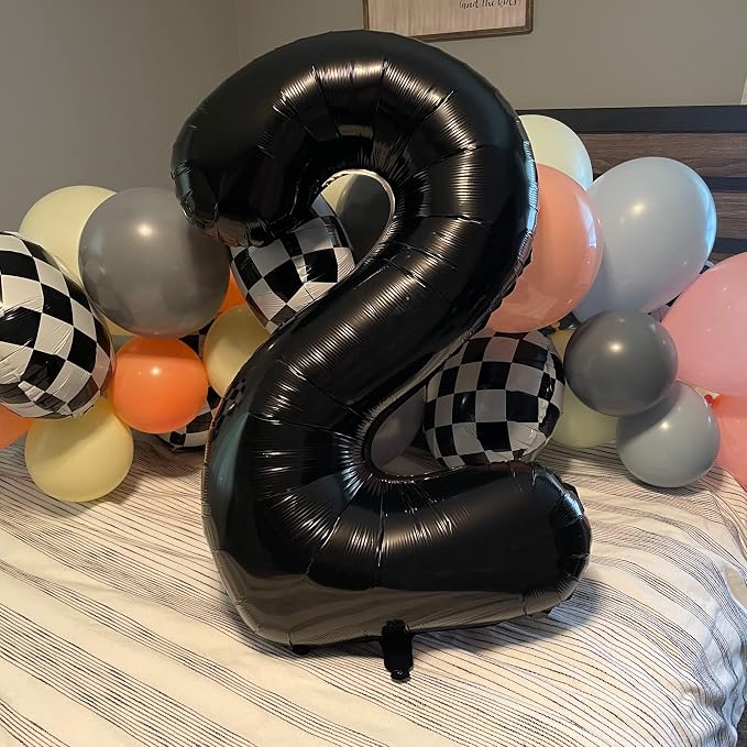 Black Number Balloons, 40inch Large Number 4 Foil Mylar Helium Balloons - Image 5