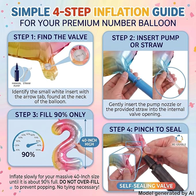 40 Inch Rainbow Foil Number 17 Balloon - Image 5