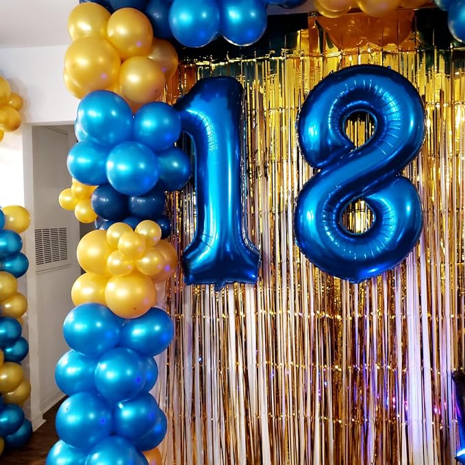 18 Balloon 40 inch Dark Blue Number Balloons - Image 4