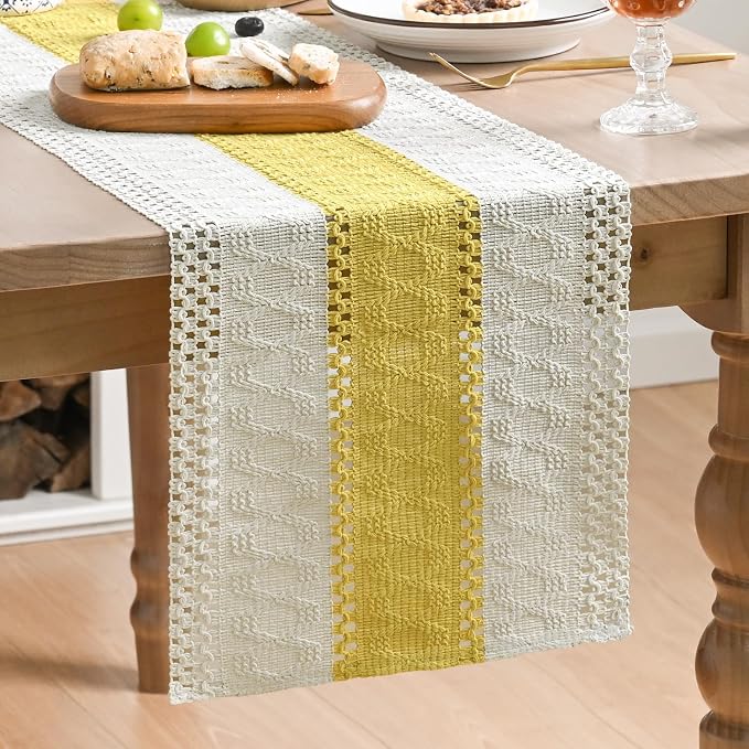 Artoid Mode Yellow Farmhouse Rustic Table Runner 12x72 Inch | Seasonal Holiday by ArtoidMode