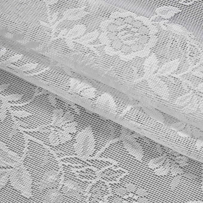 FINECITY White Floral Lace Curtains - Image 7