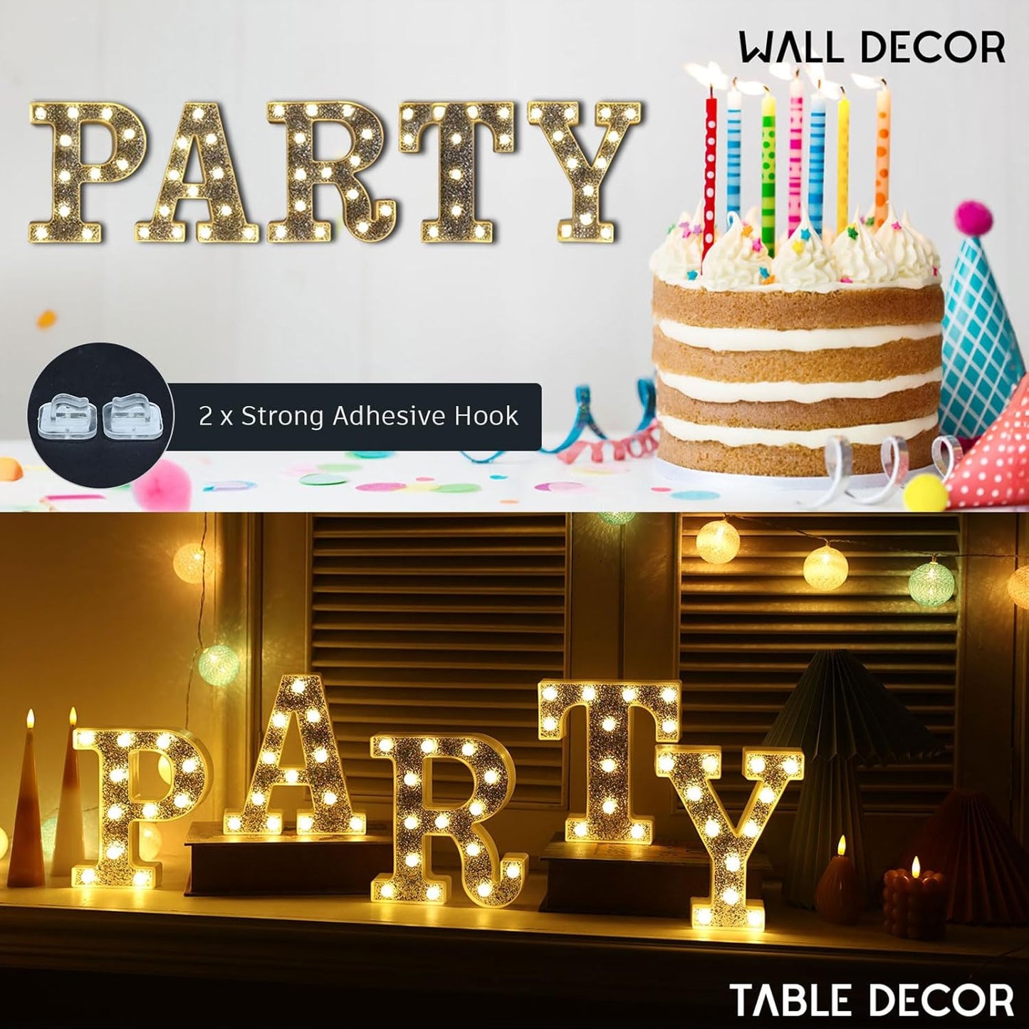 Light Up Letters, Marquee Light for Table Decorations, Glitter Signs for Prom, Events, or Engagement Party Decor, Featuring Alphabet & Number Lighted Letters, Letter D