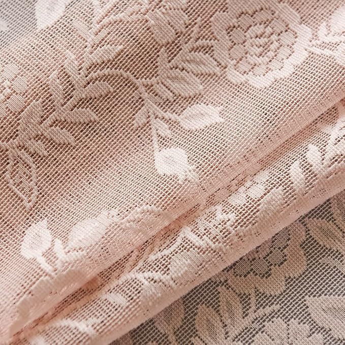 FINECITY Blush Floral Sheer Lace Curtains - Image 8