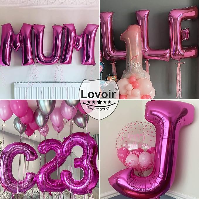 Lovoir 40 Inch Large Hot Pink Letter N Balloons Big Size Jumbo Mylar Foil - Image 6