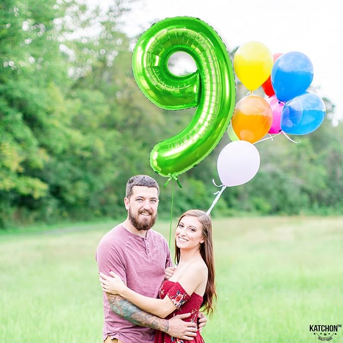 KatchOn Light Green Number 9 Balloon 40 Inch | Foil 9 Birthday Balloon - Image 8