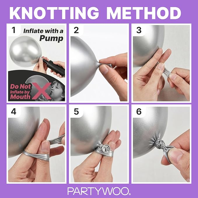 PartyWoo Purple Balloons 152pcs Different Sizes of 18 12 10 5 Inch Purple - Image 7