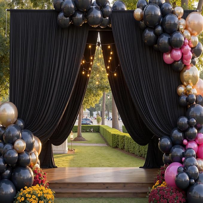 60ftx12ft Wrinkle Free Black Backdrop Curtain - Image 7