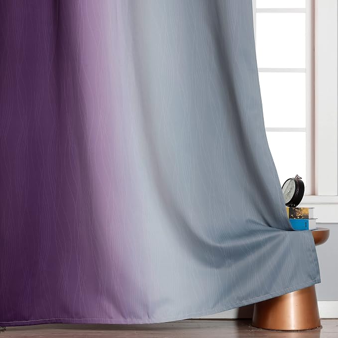 Grey and Purple Blackout Curtains - Image 6