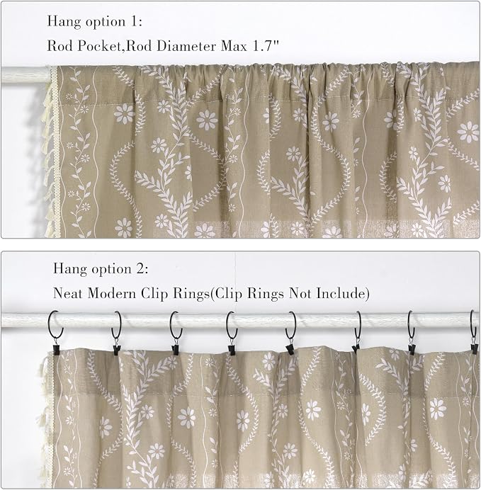 Schweek Boho Floral Curtains 96 Inches Length 2 Panels - Image 6
