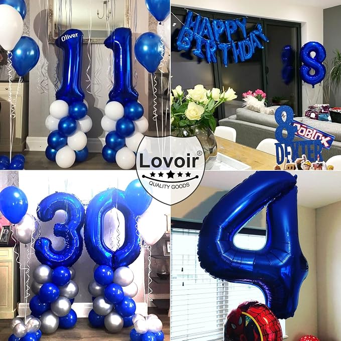 Lovoir 40 Inch Navy Blue Number 2 Balloon Large Size Jumbo Digit Mylar Foil - Image 6