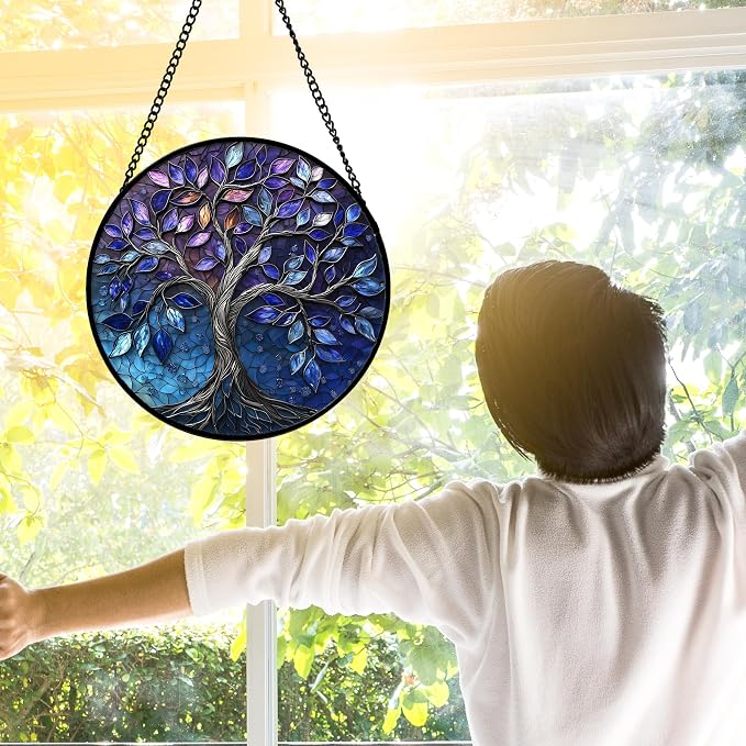 DASTOLL Stained Glass Window Hanging, and Mom 9.8 in - Image 3