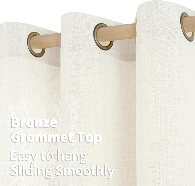 YoungsTex Ivory Linen Curtains 84 Inch Length - Image 6