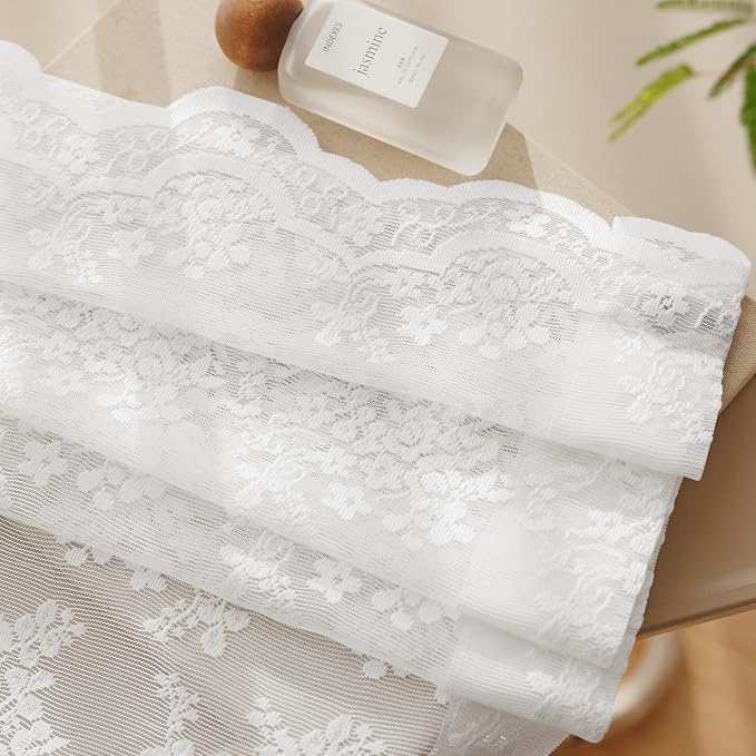 Anmao Vintage Lace Curtains 108 Inches Long 2 Panels Set, Romantic Elegant - Image 8