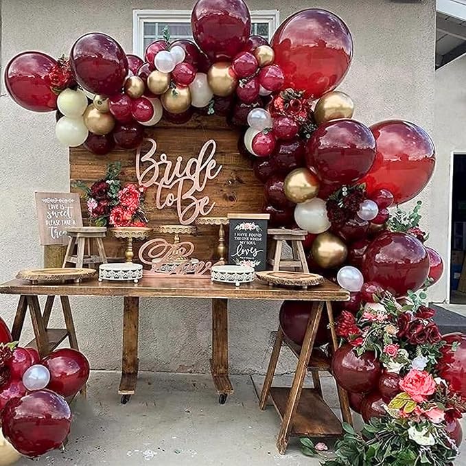PartyWoo Burgundy Balloons 50pcs Dark Chestnut Red Maroon Dark Color | Balloons - Image 5