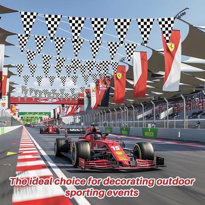 MAQIHAN 98ft Checkered Flag Banner - Image 6