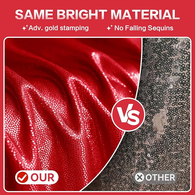 gogoparti 10x10FT Red Sequin Backdrop Curtain - Image 2