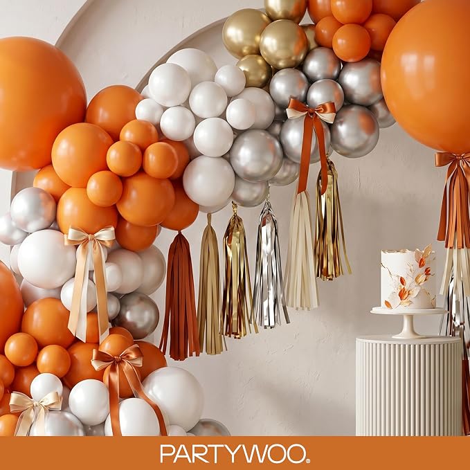 PartyWoo Burnt Orange Balloons 100pcs Terracotta Fall Color 18 12 10 5 Inch | - Image 8