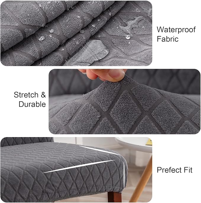 Waterproof Dining Chair Covers Set of 4 Parsons Chair Slipcovers | Double - Image 5
