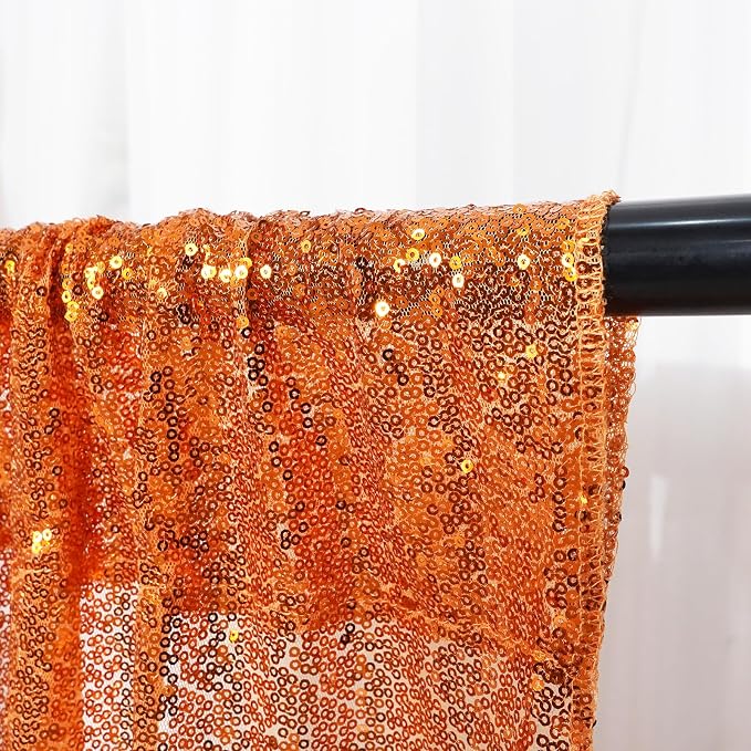 Poise3EHome Orange Sequin Backdrop, 10Ft x 10Ft Glitter Photography Background - Image 3
