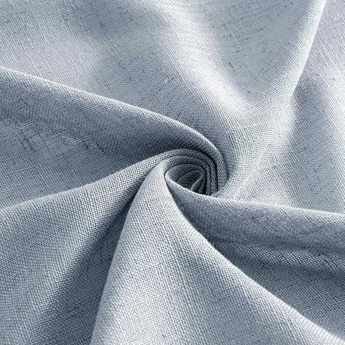 MIULEE Chambray Blue Linen Curtains 52x45 Inch Long - Image 8