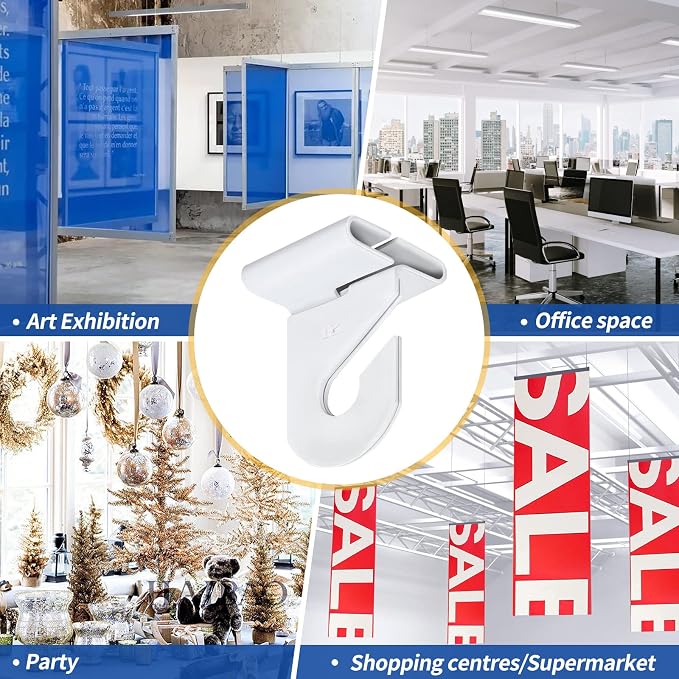 20 Pairs Drop Ceiling Hooks for Hanging, Suspended Track Ceiling Tile Clips - Image 9
