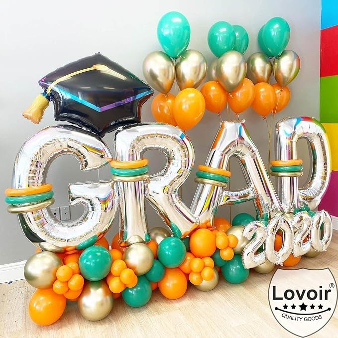 Lovoir 40 Inch Large Silver Letter E Balloons Big Size Jumbo Mylar Foil Helium - Image 3