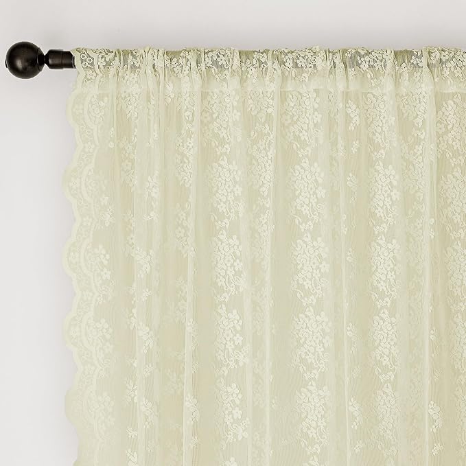 Anmao Vintage Lace Curtains 102 Inches Long 2 Panels Set, Romantic Elegant - Image 5