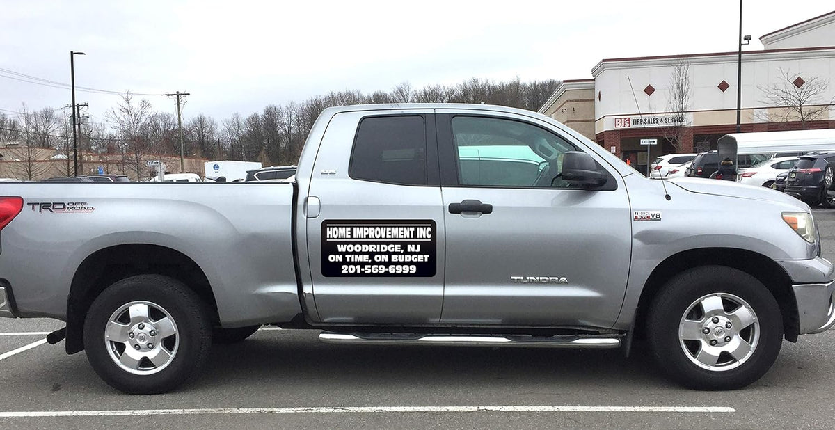 Car Magnet Signs Custom - 24"x12" (Set of 2), 30-mil Thickness with Rounded Corners (Black)