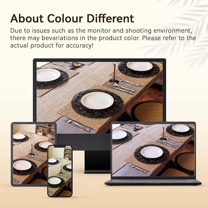 AHHFSMEI Paper Braided Round Placemats Set of 8 Natural Non-Slip Heat Resistant - Image 6