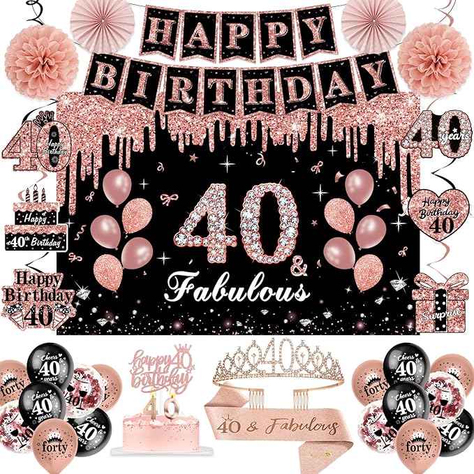 50Pcs 40th Birthday Decorations by Unknown