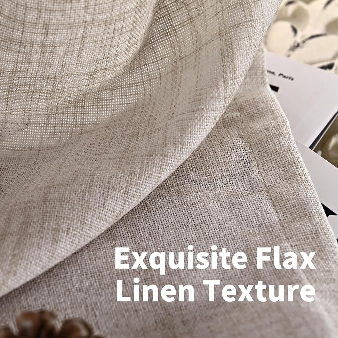 YoungsTex Natural Linen Curtains 63 Inches Long - Image 4